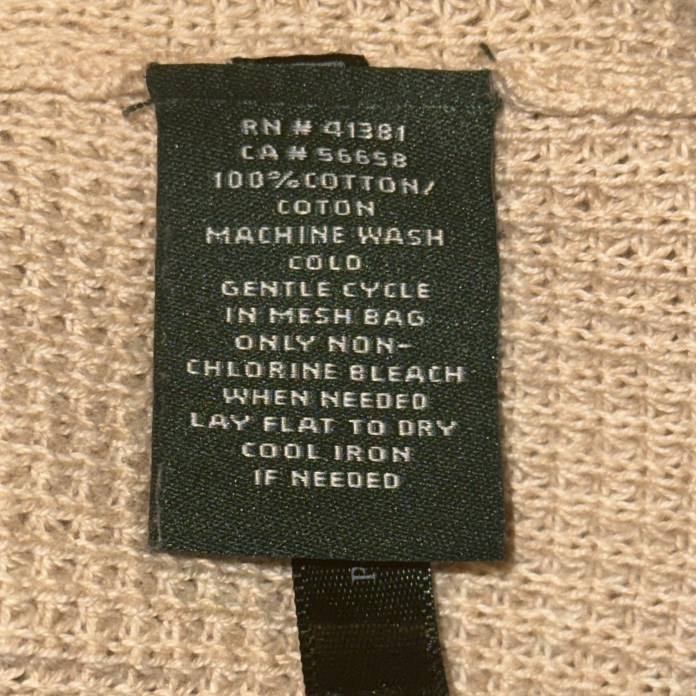Lauren Ralph Lauren 100% Cotton Waffle Knit Cowl Neck Midi Dress SZ Petite Med - Picture 9 of 10